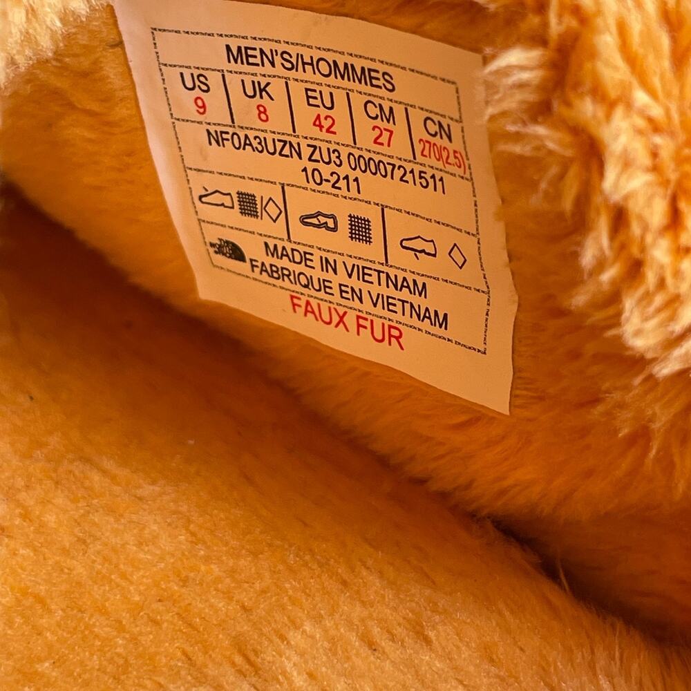The North Face ThermoBall Mule V Mens 9 Yellow Traction Slipper Fuzzy Puffer NEW - Picture 9 of 9